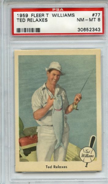 1959 Fleer Ted Williams 77 Relaxes PSA NM-MT 8