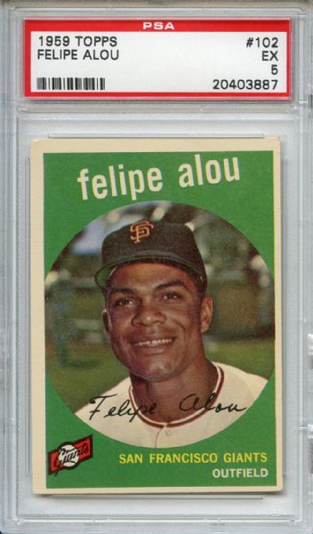 1959 Topps 105 Felipe Alou RC PSA EX 5