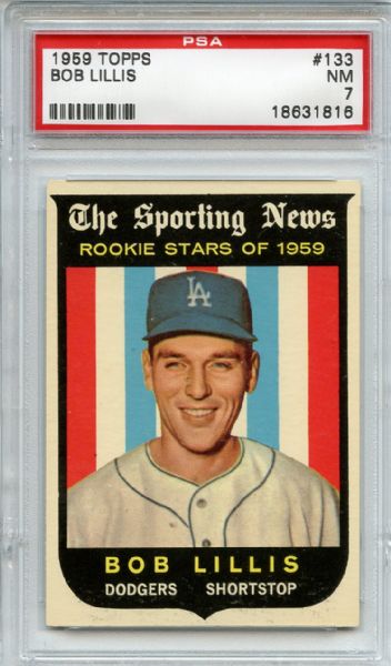 1959 Topps 133 Bob Lillis PSA NM 7