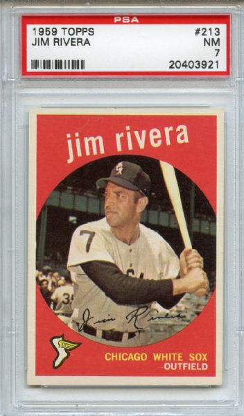 1959 Topps 213 Jim Rivera PSA NM 7