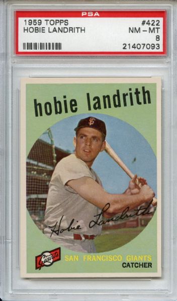 1959 Topps 422 Hobie Landrith PSA NM-MT 8