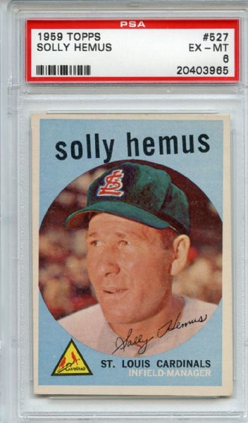 1959 Topps 527 Solly Hemus PSA EX-MT 6