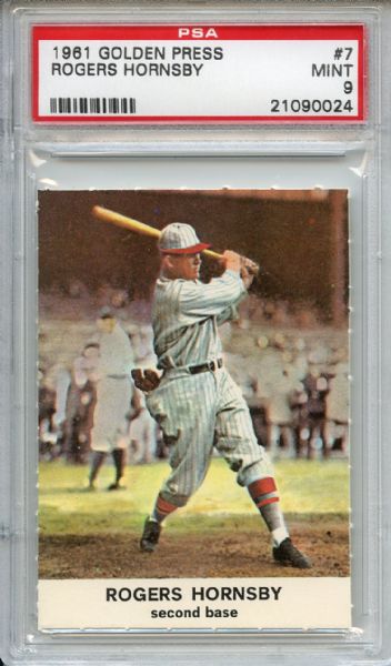 1961 Golden Press 7 Rogers Hornsby PSA MINT 9