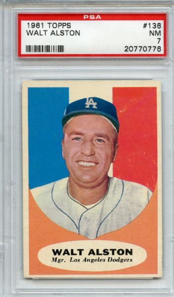 1961 Topps 136 Walt Alston PSA NM 7