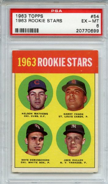 1963 Topps 54 Rookie Stars PSA EX-MT 6