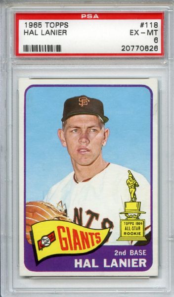 1965 Topps 118 Hal Lanier PSA EX-MT 6