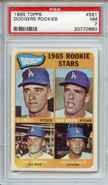 1965 Topps 561 Los Angeles Dodgers Rookies PSA NM 7