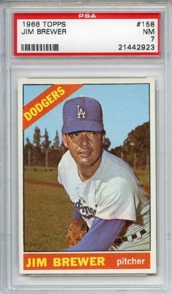 1966 Topps 158 Jim Brewer PSA NM 7