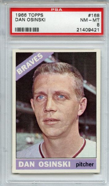 1966 Topps 168 Dan Osinski PSA NM-MT 8