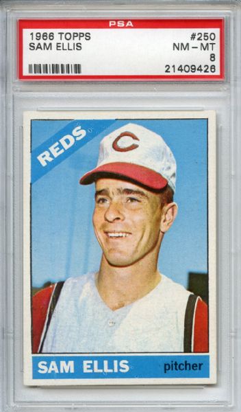 1966 Topps 250 Sam Ellis PSA NM-MT 8