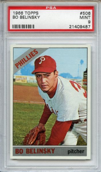 1966 Topps 506 Bo Belinsky PSA MINT 9