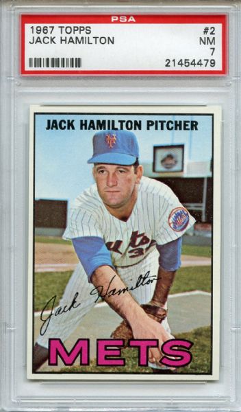 1967 Topps 2 Jack Hamilton PSA NM 7