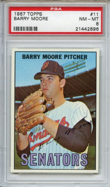 1967 Topps 11 Barry Moore PSA NM-MT 8