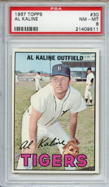 1967 Topps 30 Al Kaline PSA NM-MT 8