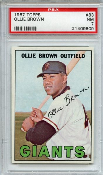 1967 Topps 83 Ollie Brown PSA NM 7