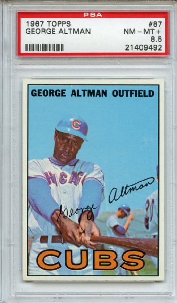 1967 Topps 87 George Altman PSA NM-MT+ 8.5