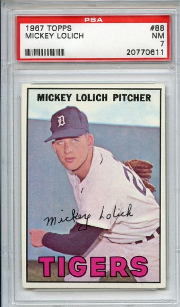 1967 Topps 88 Mickey Lolich PSA NM 7