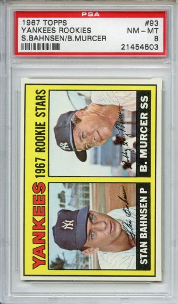 1967 Topps 93 New York Yankees Rookies Bobby Murcer PSA NM-MT 8