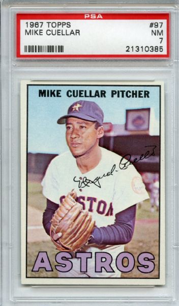 1967 Topps 97 Mike Cuellar PSA NM 7