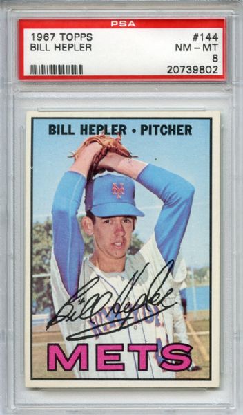 1967 Topps 144 Bill Hepler PSA NM-MT 8