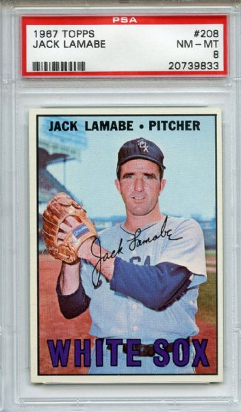 1967 Topps 208 Jack Lamabe PSA NM-MT 8