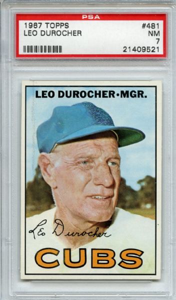 1967 Topps 481 Leo Durocher PSA NM 7