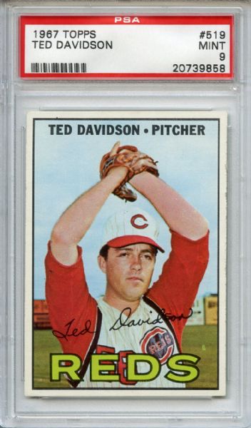 1967 Topps 519 Ted Davidson PSA MINT 9