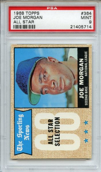 1968 Topps 364 Joe Morgan All Star PSA MINT 9