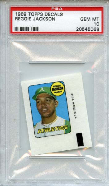 1969 Topps Decals Reggie Jackson RC PSA GEM MT 10