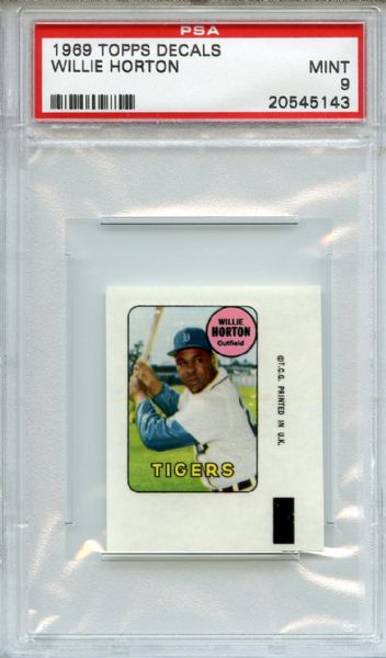 1969 Topps Decals Willie Horton PSA MINT 9