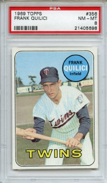 1969 Topps  356 Frank Quilici PSA NM-MT 8