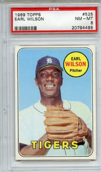 1969 Topps  525 Earl Wilson PSA NM-MT 8