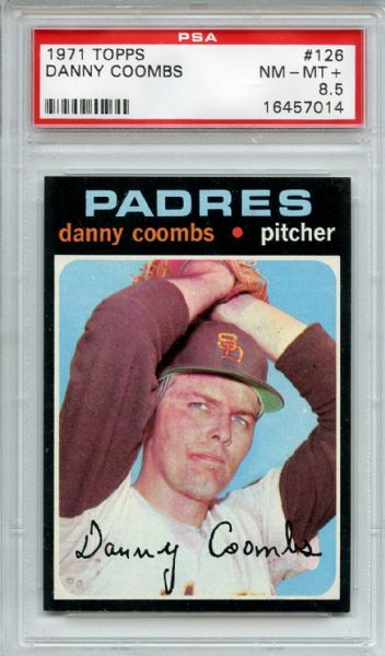 1971 Topps 126 Danny Coombs PSA NM-MT+ 8.5