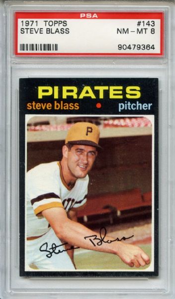 1971 Topps 143 Steve Blass PSA NM-MT 8