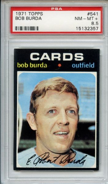 1971 Topps 541 Bob Burda PSA NM-MT+ 8.5