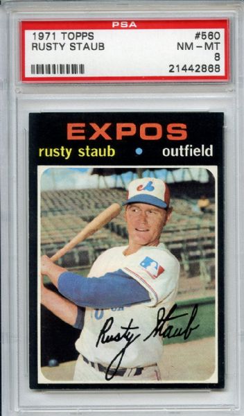 1971 Topps 560 Rusty Staub PSA NM-MT 8