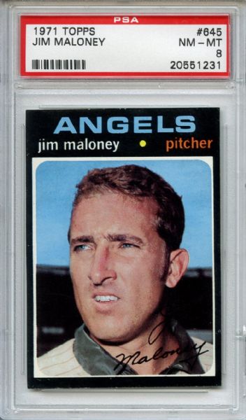 1971 Topps 645 Jim Maloney PSA NM-MT 8