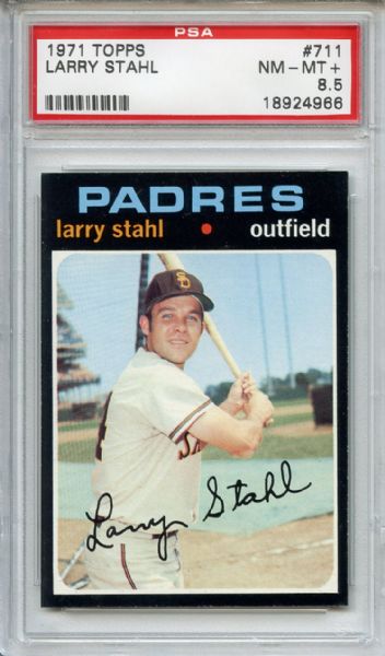 1971 Topps 711 Larry Stahl PSA NM-MT+ 8.5