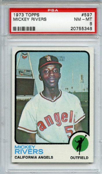 1973 Topps 597 Mickey Rivers PSA NM-MT 8