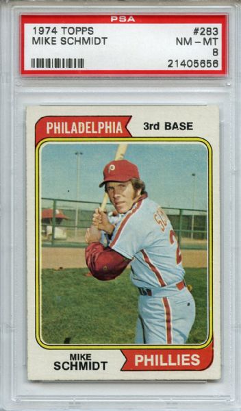 1974 Topps 283 Mike Schmidt PSA NM-MT 8