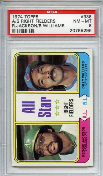 1974 Topps 338 All Star Right Fielders Jackson Williams PSA NM-MT 8