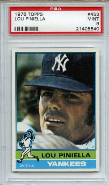 1976 Topps 453 Lou Piniella PSA MINT 9