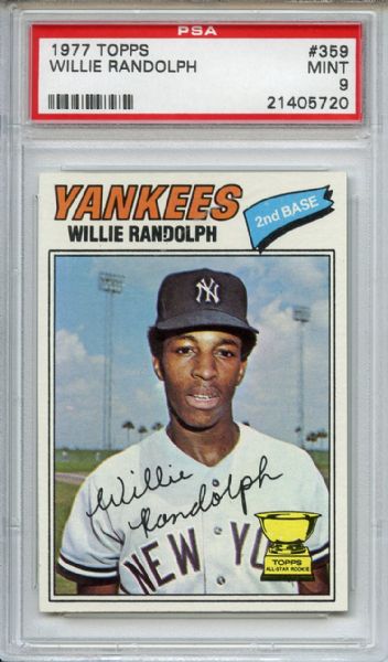 1977 Topps 359 Willie Randolph PSA MINT 9