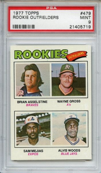 1977 Topps 479 Rookie Outfielders PSA MINT 9