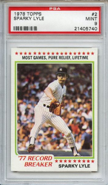 1978 Topps 2 Sparky Lyle RB PSA MINT 9