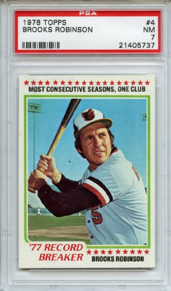 1978 Topps 4 Brooks Robinson RB PSA NM 7