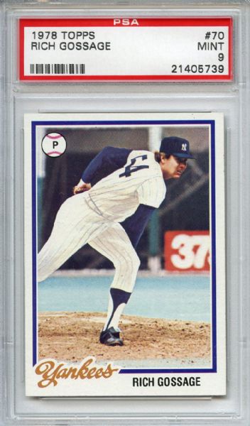 1978 Topps 70 Goose Gossage PSA MINT 9