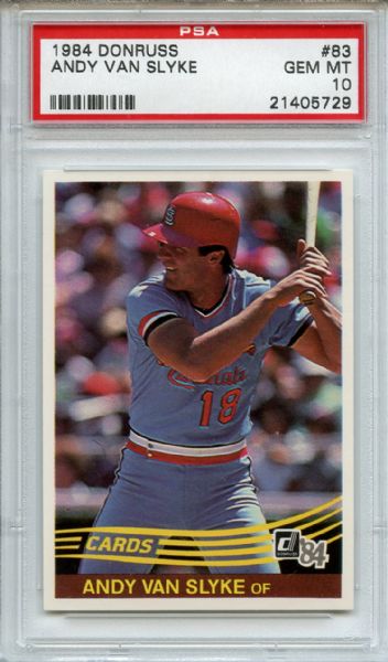 1984 Donruss 83 Andy Van Slyke RC PSA GEM MT 10