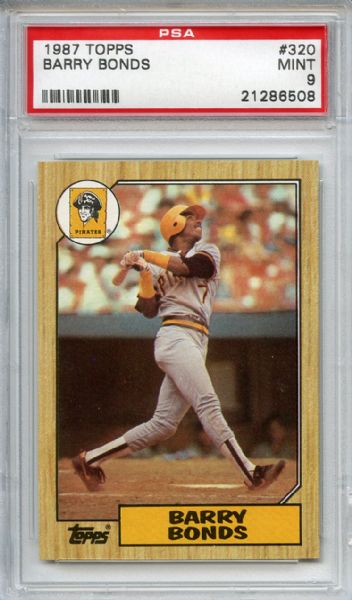 1987 Topps 320 Barry Bonds RC PSA MINT 9