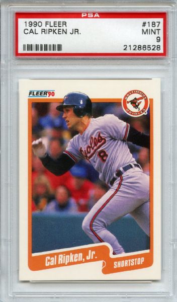 1990 Fleer 187 Cal Ripken PSA MINT 9